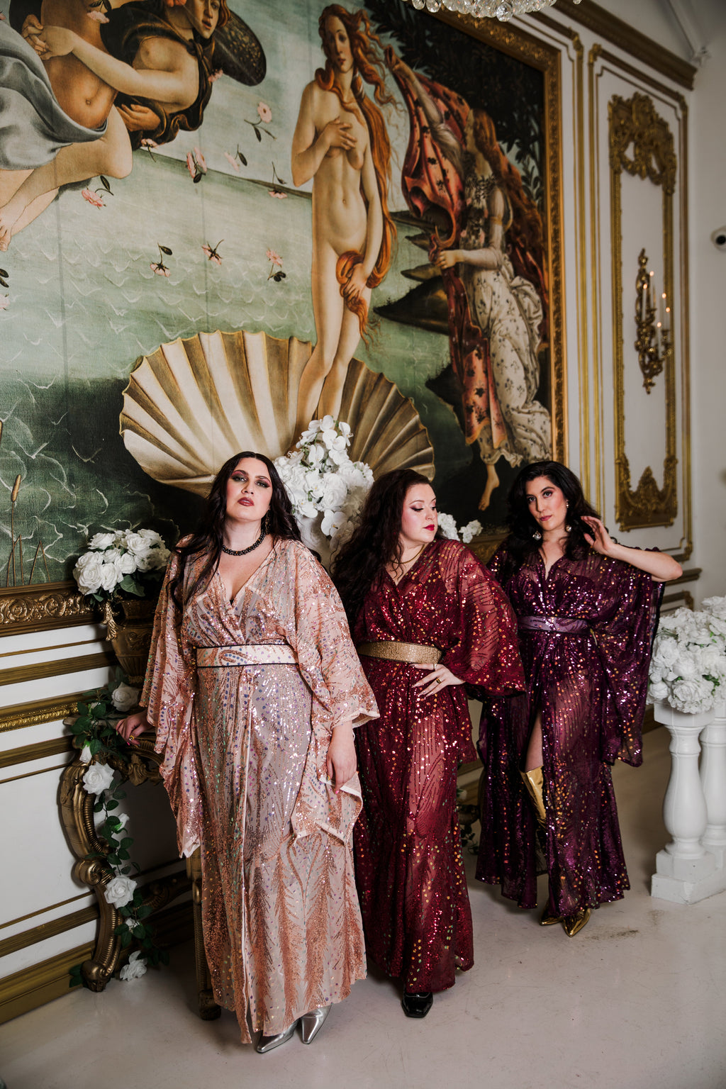 Runway Bohémienne Kimono Robe in “Stardust” (Rose Gold)