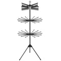 3-Tier Tripod Freestanding Folding Clothes Drying Rack with 24 Clips-Black