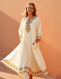 Ivory Silk Kaftan tailored cut