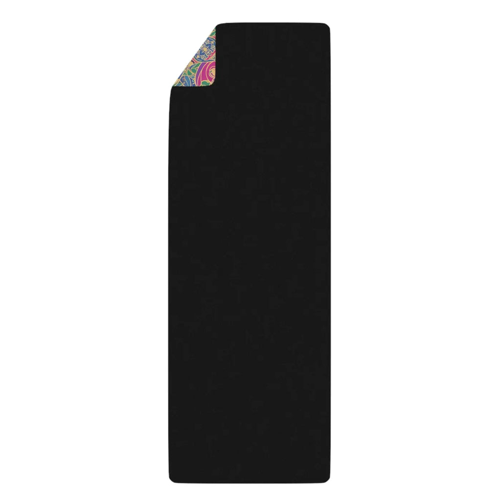 Vibrant Floral Rubber Yoga Mat - Pink Teal Mandala - Dipaliz