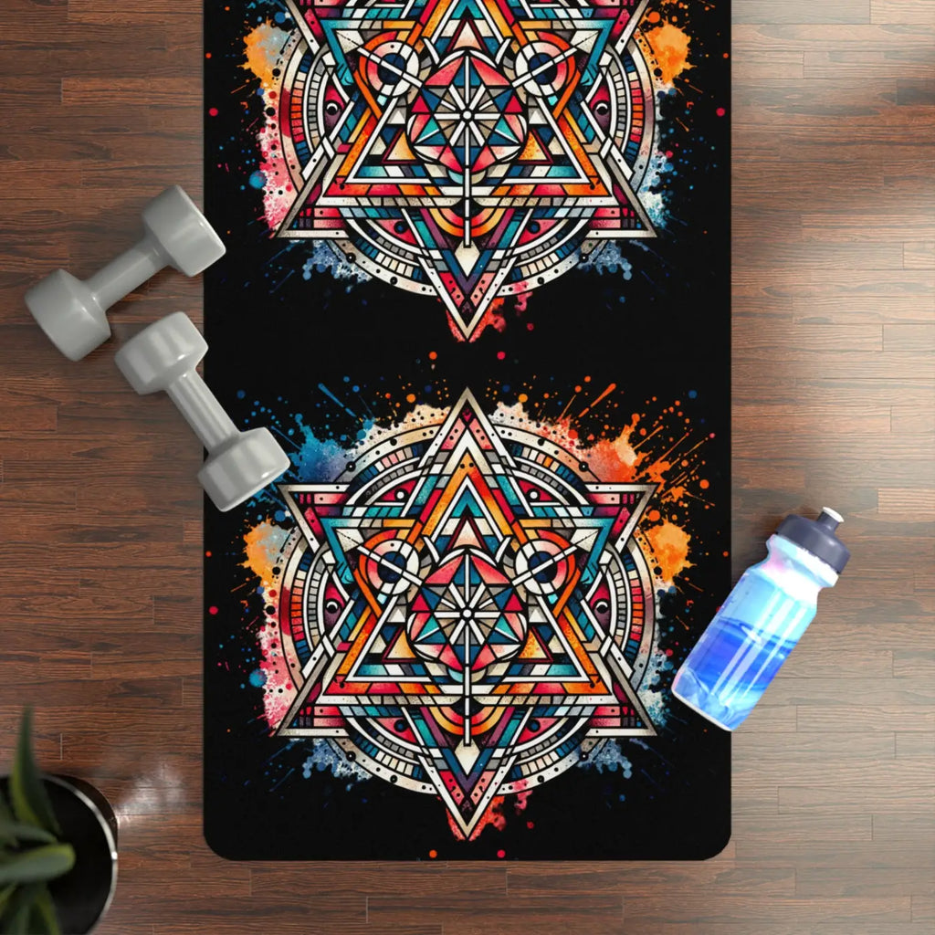 Vibrant Rubber Yoga Mat - Geometric Mandala - Dipaliz